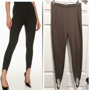 Babaton Aritzia Roxbury Leggings Stirrup Pockets High Waist Brown Pants Sz Small